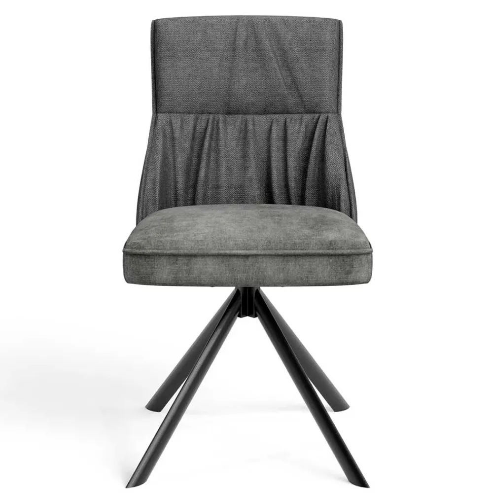 Wohnen Küchenstühle|Esszimmerstühle*Stühle mit Federkern in Anthrazit - Markos (2er Set)