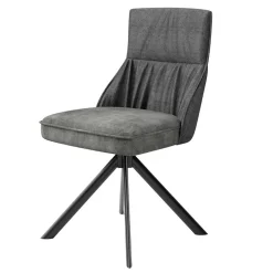 Wohnen Küchenstühle|Esszimmerstühle*Stühle mit Federkern in Anthrazit - Markos (2er Set)