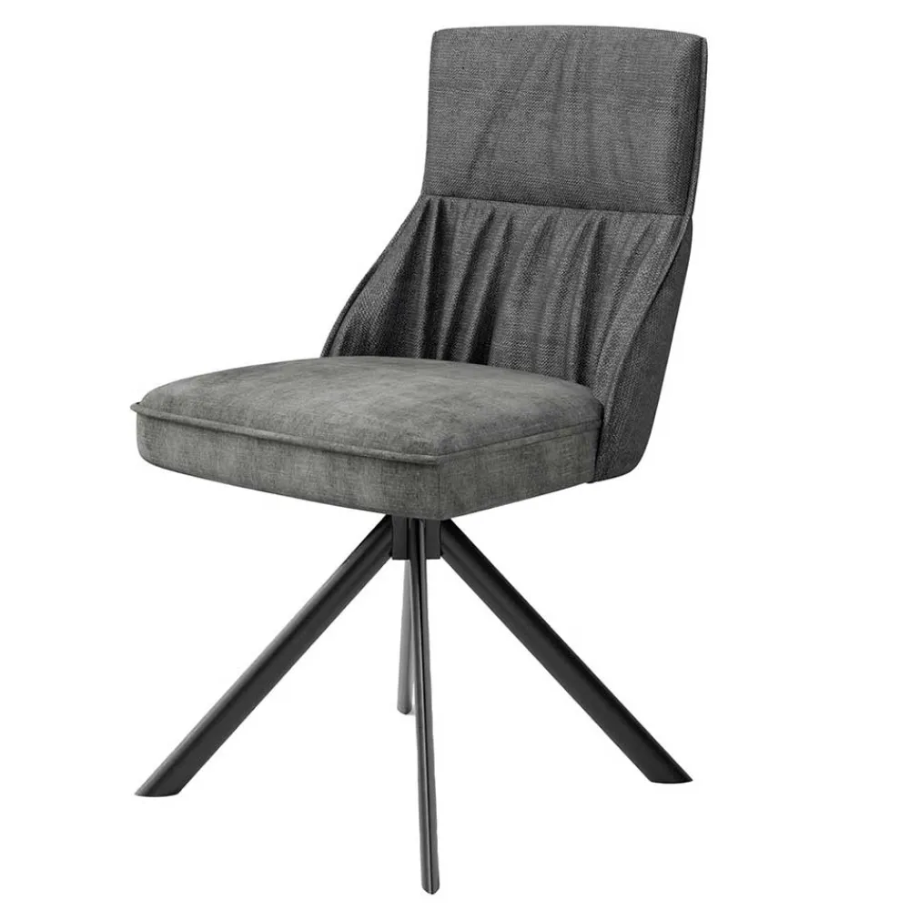 Wohnen Küchenstühle|Esszimmerstühle*Stühle mit Federkern in Anthrazit - Markos (2er Set)