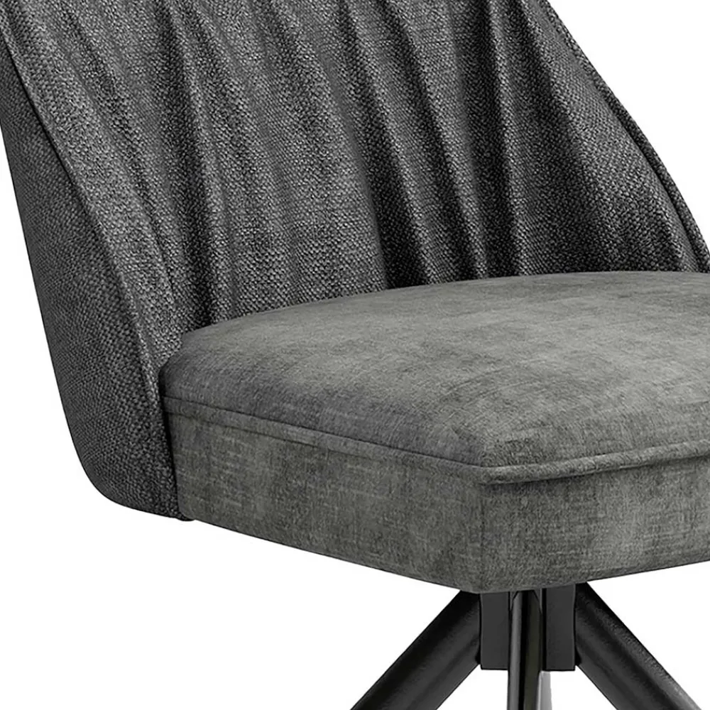 Wohnen Küchenstühle|Esszimmerstühle*Stühle mit Federkern in Anthrazit - Markos (2er Set)