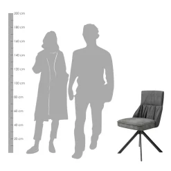 Wohnen Küchenstühle|Esszimmerstühle*Stühle mit Federkern in Anthrazit - Markos (2er Set)