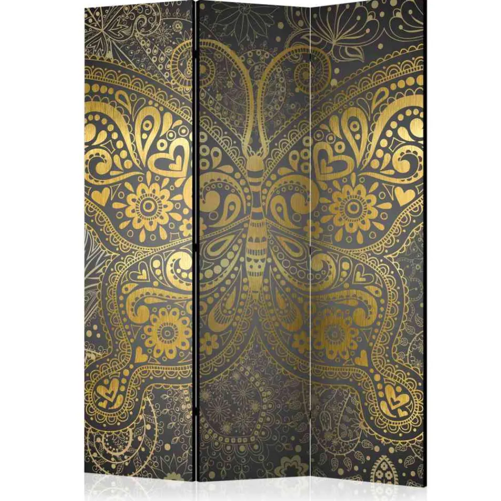 Kinder Wohnen Stilvoller Paravent in Gold Grau - Mataral