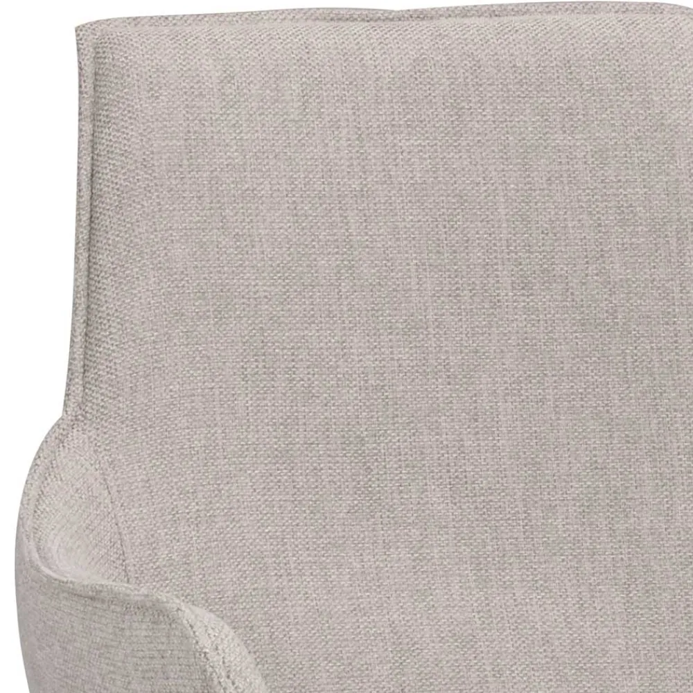 Wohnen Schwarze Möbel|Küchenstühle*Stoff Armlehnenstuhl in Hellgrau - Jackon (2er Set)