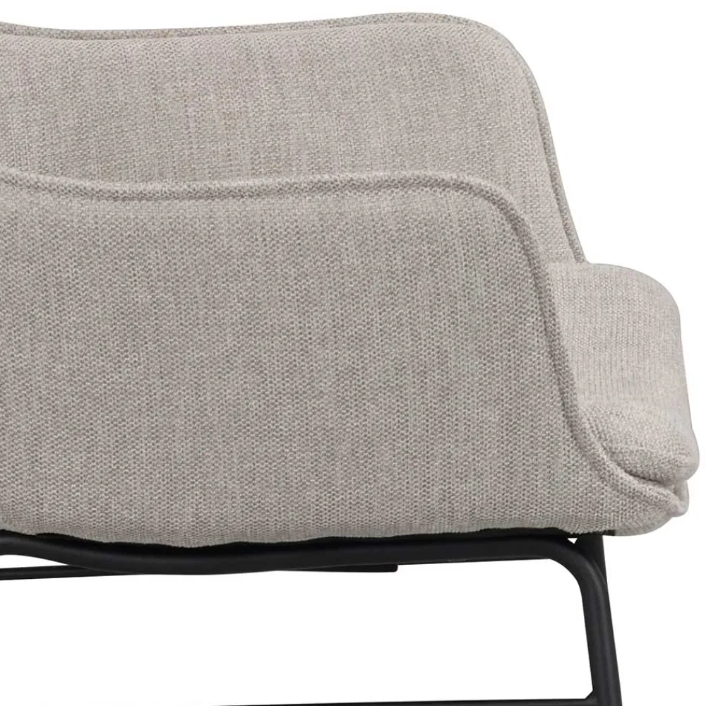 Wohnen Schwarze Möbel|Küchenstühle*Stoff Armlehnenstuhl in Hellgrau - Jackon (2er Set)