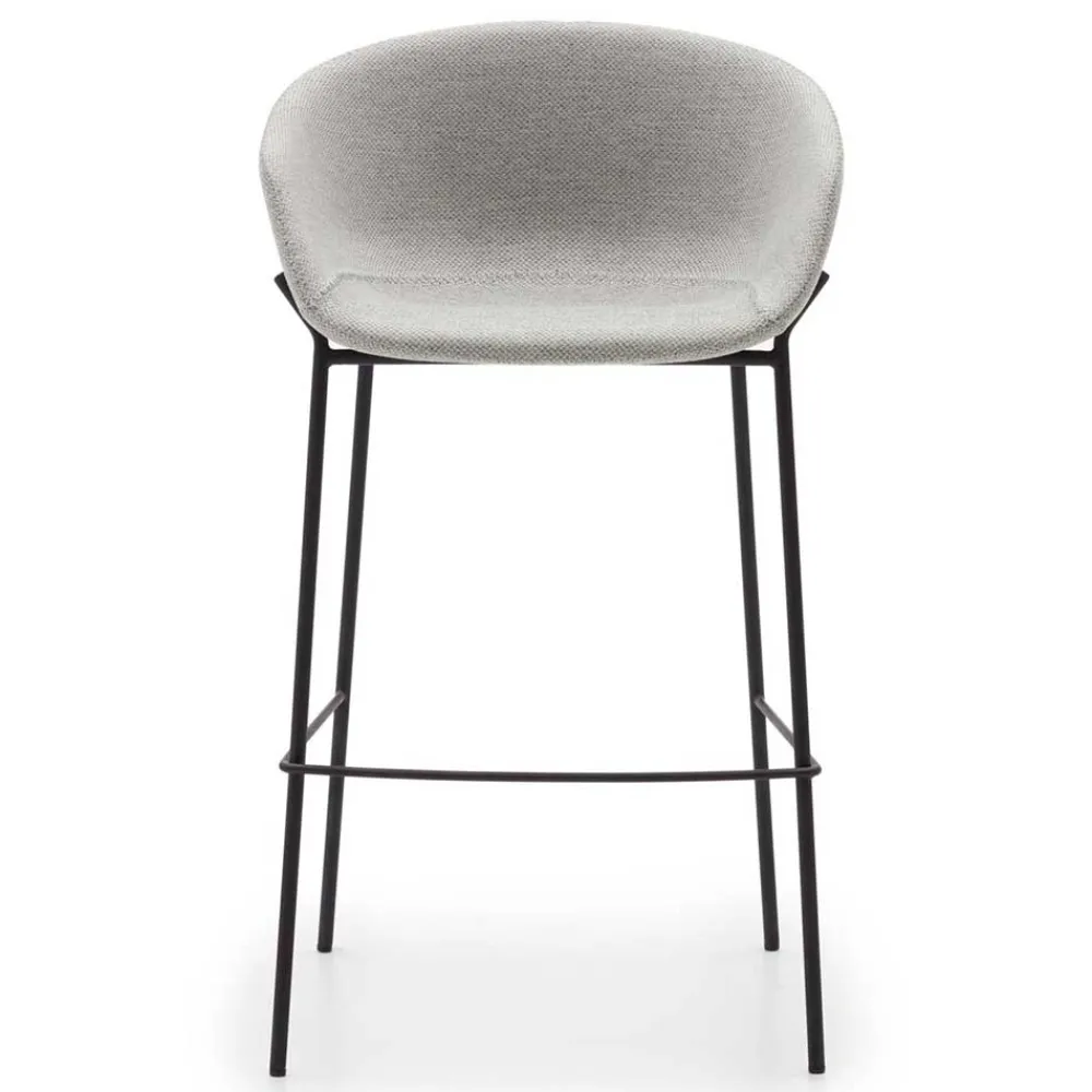 Wohnen Schwarze Möbel|Skandinavische Möbel*Stoff Barstuhl Set mit 75 cm Sitzhöhe - Garcia (2er Set)