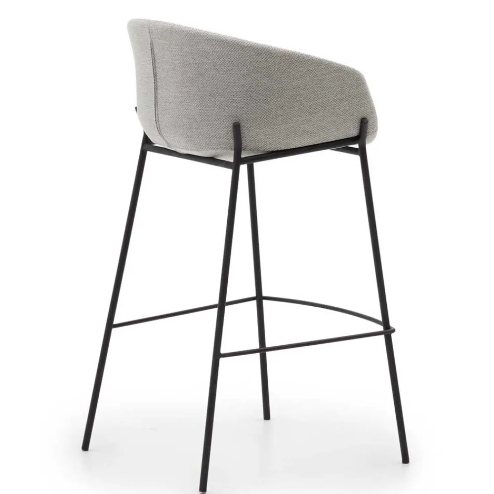 Wohnen Schwarze Möbel|Skandinavische Möbel*Stoff Barstuhl Set mit 75 cm Sitzhöhe - Garcia (2er Set)