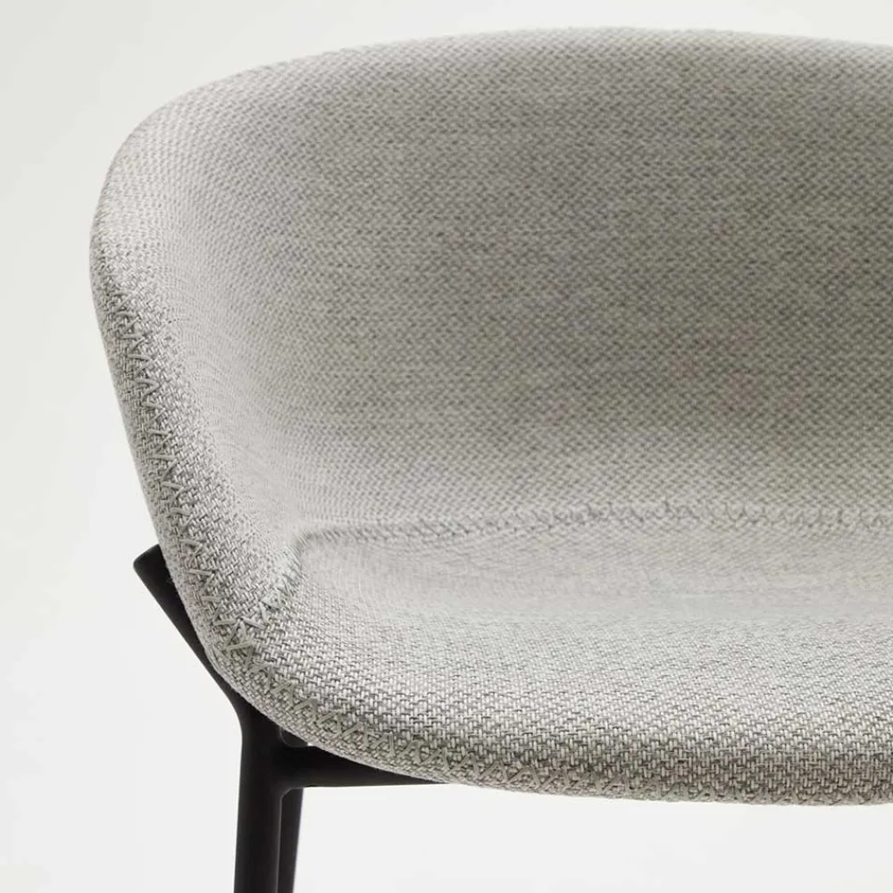 Wohnen Schwarze Möbel|Skandinavische Möbel*Stoff Barstuhl Set mit 75 cm Sitzhöhe - Garcia (2er Set)