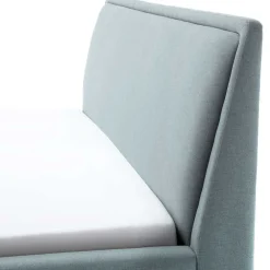 Wohnen Stoff Bett in Hellblau mit Schwarz - Longli