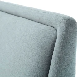 Wohnen Stoff Bett in Hellblau mit Schwarz - Longli