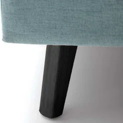 Wohnen Stoff Bett in Hellblau mit Schwarz - Longli