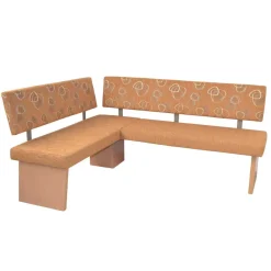 Wohnen Stoff Eckbank in Braun und Buche Natur - Taranta