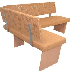 Wohnen Stoff Eckbank in Braun und Buche Natur - Taranta