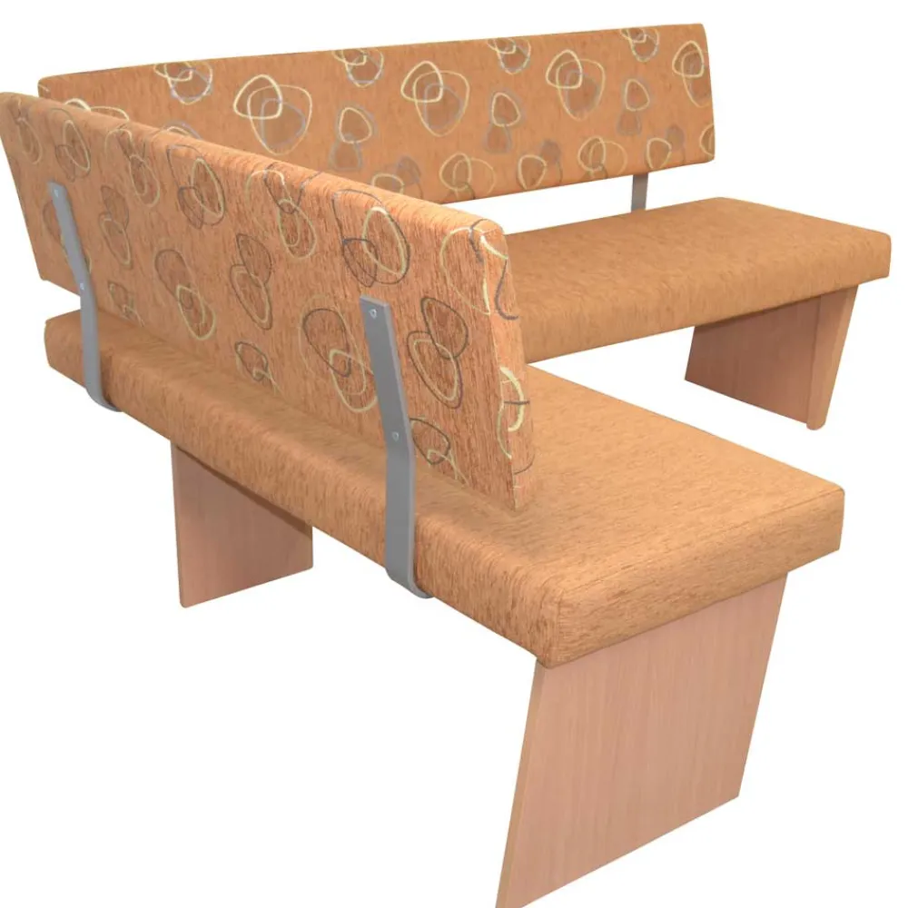 Wohnen Stoff Eckbank in Braun und Buche Natur - Taranta