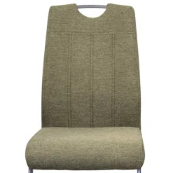 Wohnen Küchenstühle|Esszimmerstühle*Stoff Freischwinger Stühle in Oliv Grün - Maximo (4er Set)