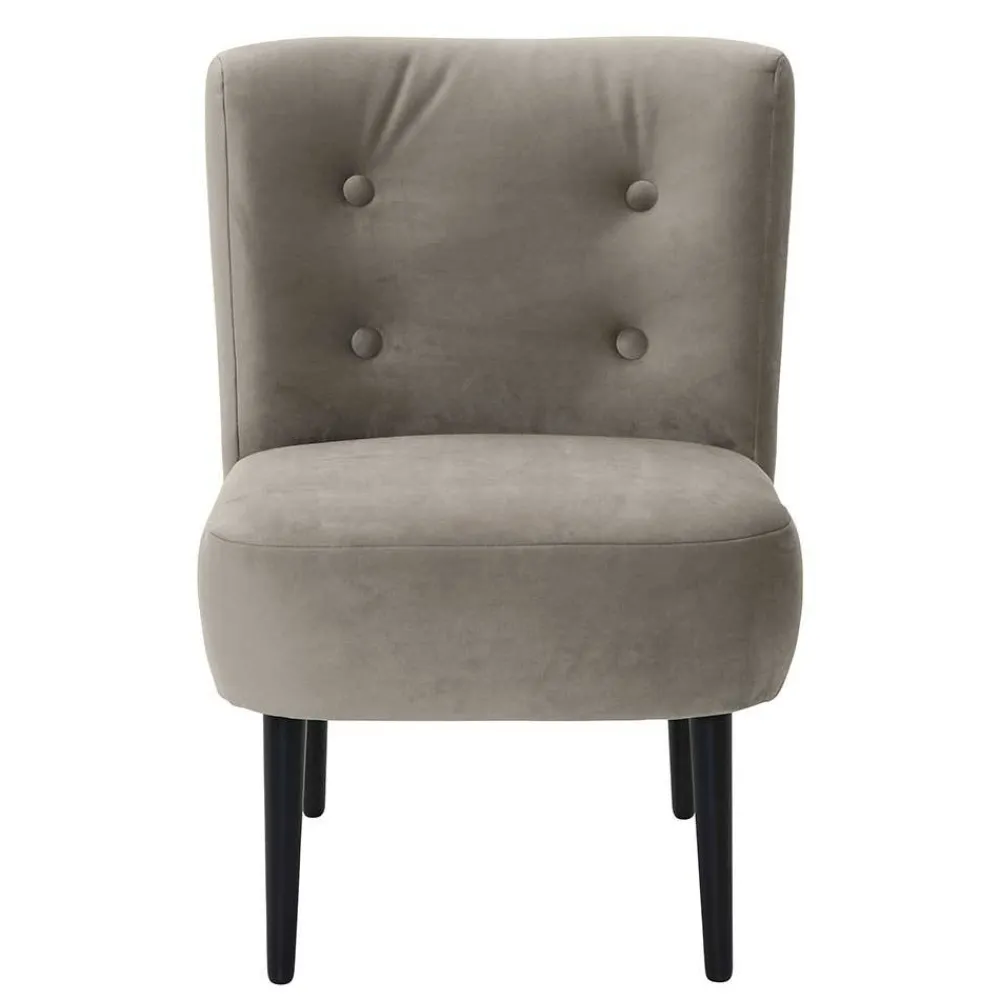 Wohnen Retro Möbel|Sessel & Hocker*Stoff Sessel ohne Armlehnen in Beigegrau - Filax