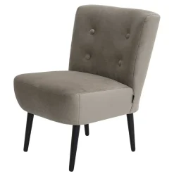 Wohnen Retro Möbel|Sessel & Hocker*Stoff Sessel ohne Armlehnen in Beigegrau - Filax