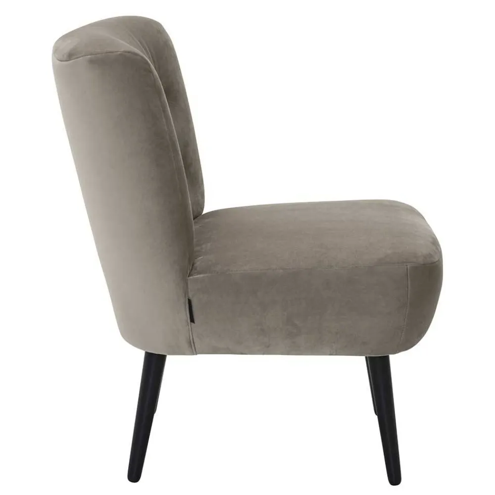 Wohnen Retro Möbel|Sessel & Hocker*Stoff Sessel ohne Armlehnen in Beigegrau - Filax