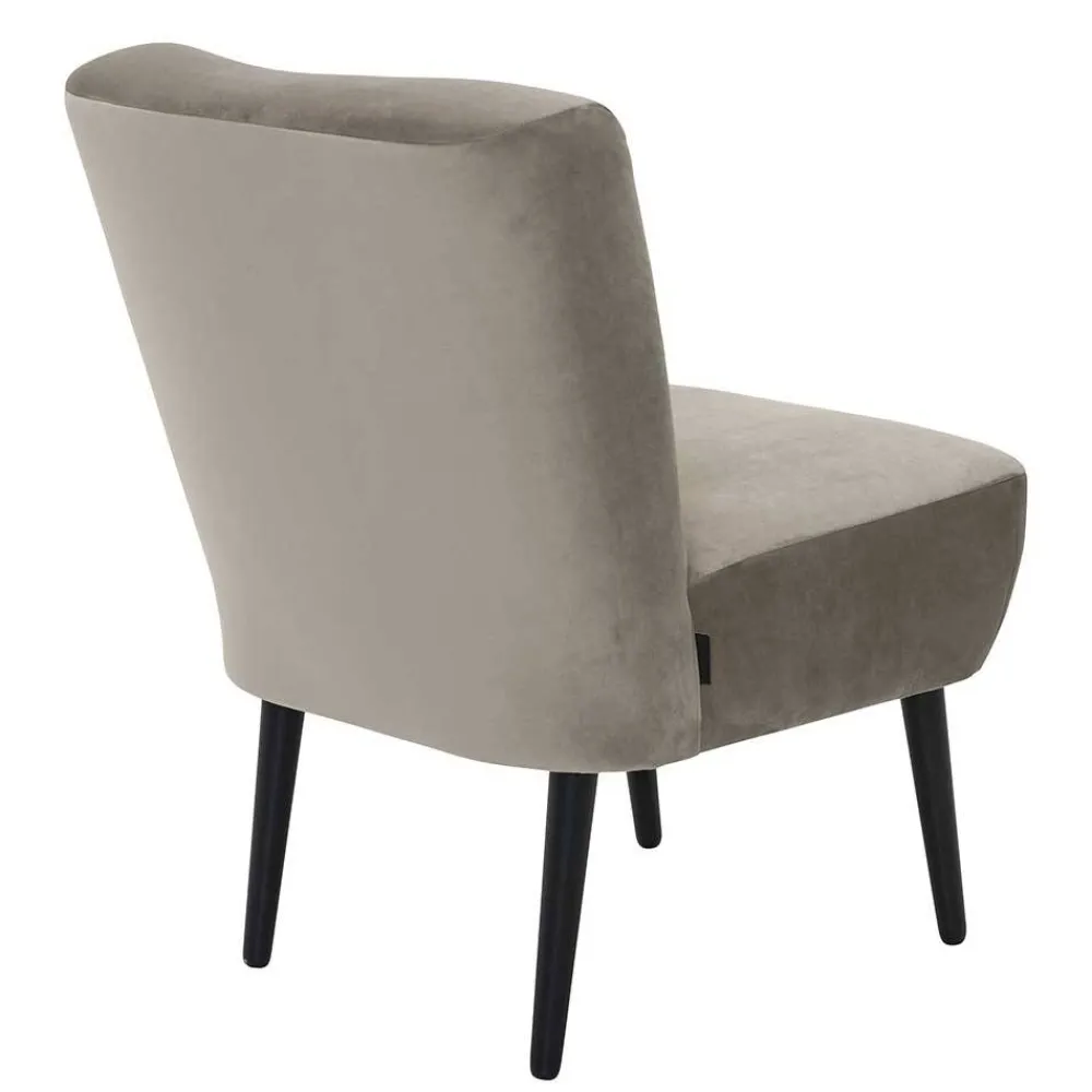 Wohnen Retro Möbel|Sessel & Hocker*Stoff Sessel ohne Armlehnen in Beigegrau - Filax