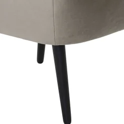 Wohnen Retro Möbel|Sessel & Hocker*Stoff Sessel ohne Armlehnen in Beigegrau - Filax