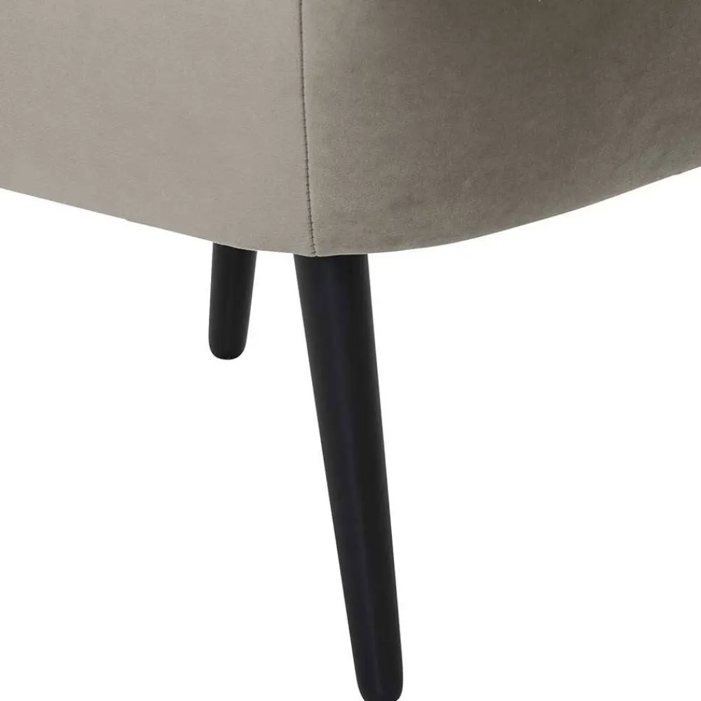 Wohnen Retro Möbel|Sessel & Hocker*Stoff Sessel ohne Armlehnen in Beigegrau - Filax