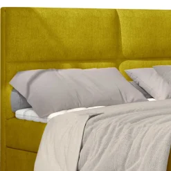 Wohnen Betten|Betten*Stoffbett in Currygelb mit Matratzen und Topper - Hadaoi