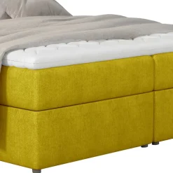 Wohnen Betten|Betten*Stoffbett in Currygelb mit Matratzen und Topper - Hadaoi