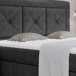 Wohnen Graue Möbel|Jugendbetten*Stoffbett in Dunkelgrau Vintage Optik - Culvanella