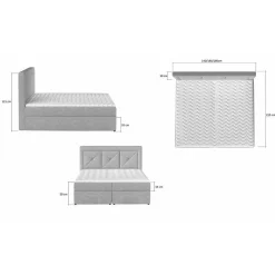 Wohnen Graue Möbel|Jugendbetten*Stoffbett in Dunkelgrau Vintage Optik - Culvanella