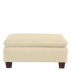 Wohnen Braune Möbel|Sessel & Hocker*Stoffhocker in Beige mit Nussbaum Braun - Nando