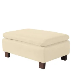 Wohnen Braune Möbel|Sessel & Hocker*Stoffhocker in Beige mit Nussbaum Braun - Nando