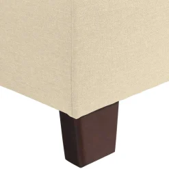 Wohnen Braune Möbel|Sessel & Hocker*Stoffhocker in Beige mit Nussbaum Braun - Nando
