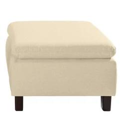 Wohnen Braune Möbel|Sessel & Hocker*Stoffhocker in Beige mit Nussbaum Braun - Nando