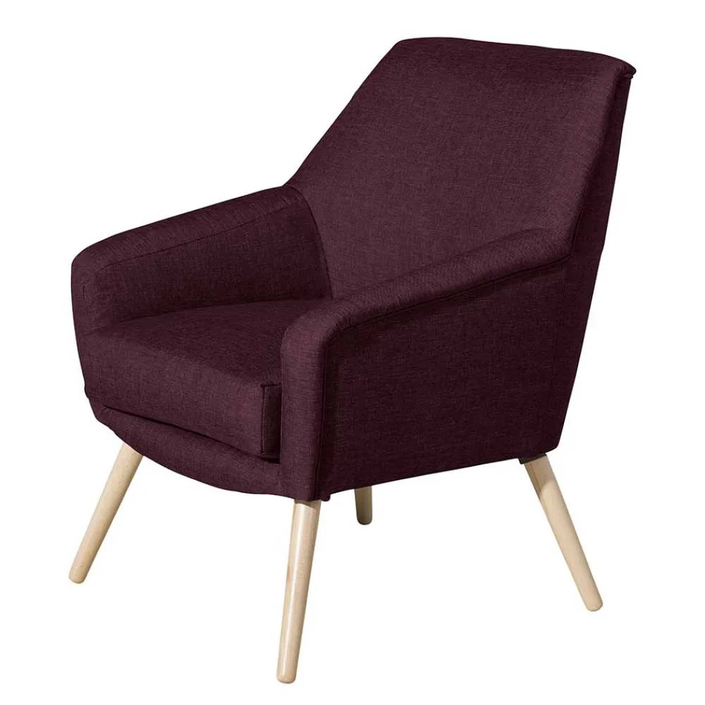 Wohnen Retro Möbel|Sessel & Hocker*Stoffsessel in Bordeaux Rot - Holdin