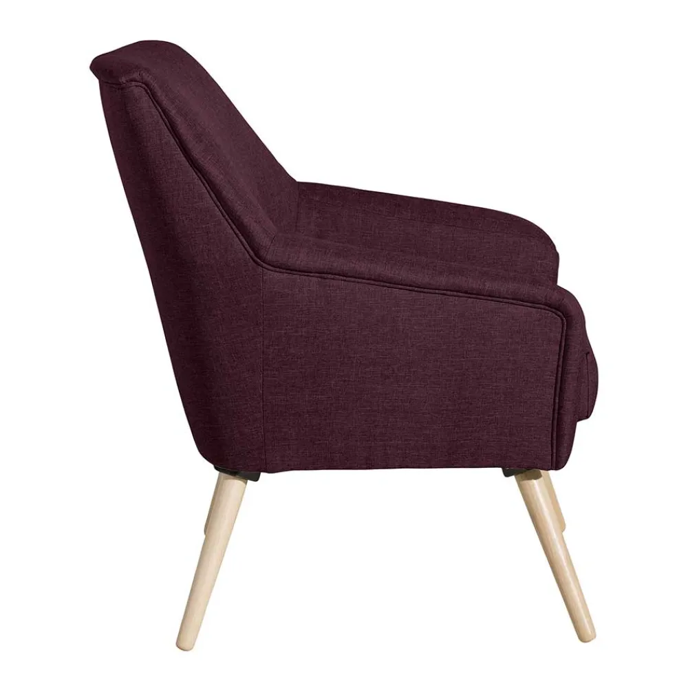 Wohnen Retro Möbel|Sessel & Hocker*Stoffsessel in Bordeaux Rot - Holdin