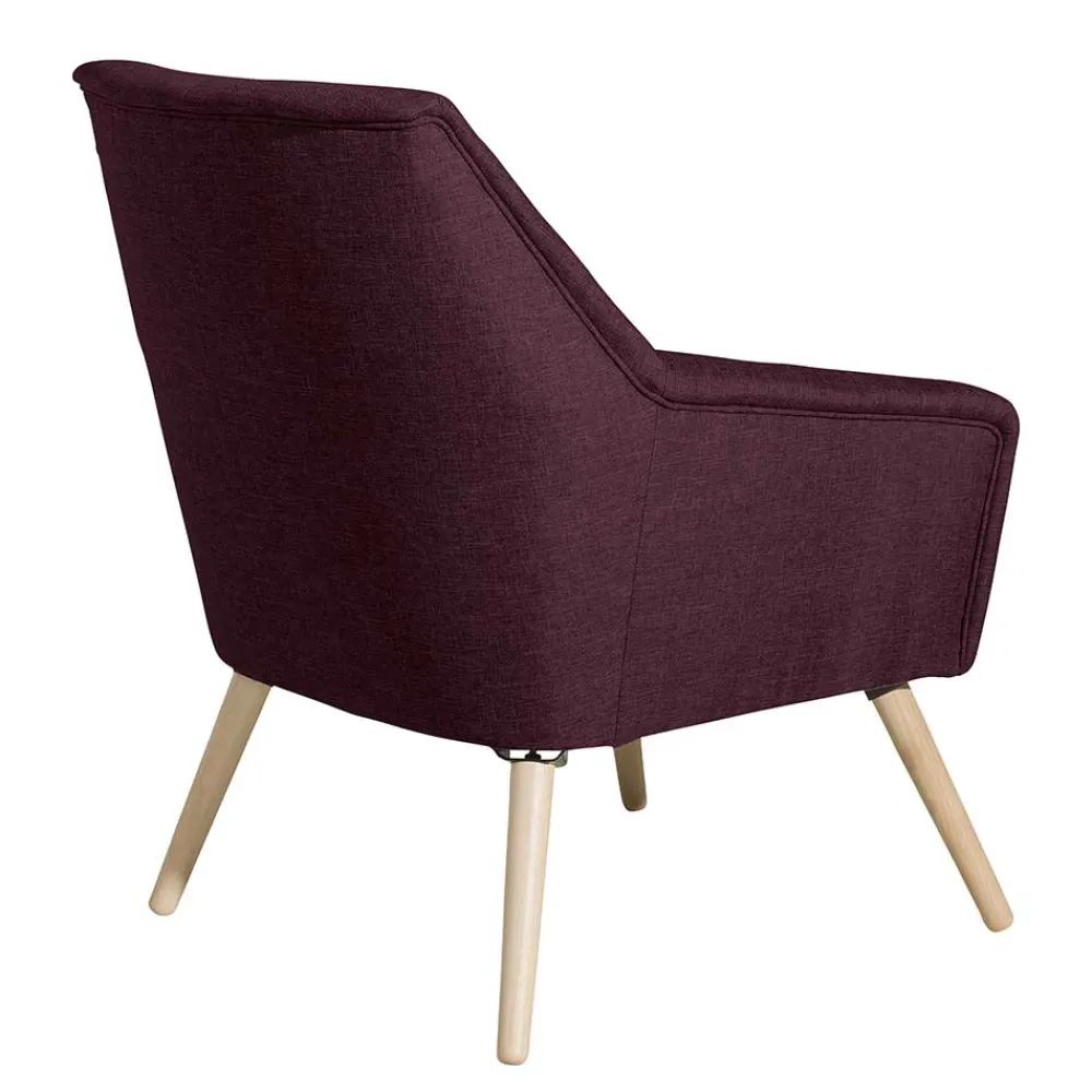Wohnen Retro Möbel|Sessel & Hocker*Stoffsessel in Bordeaux Rot - Holdin