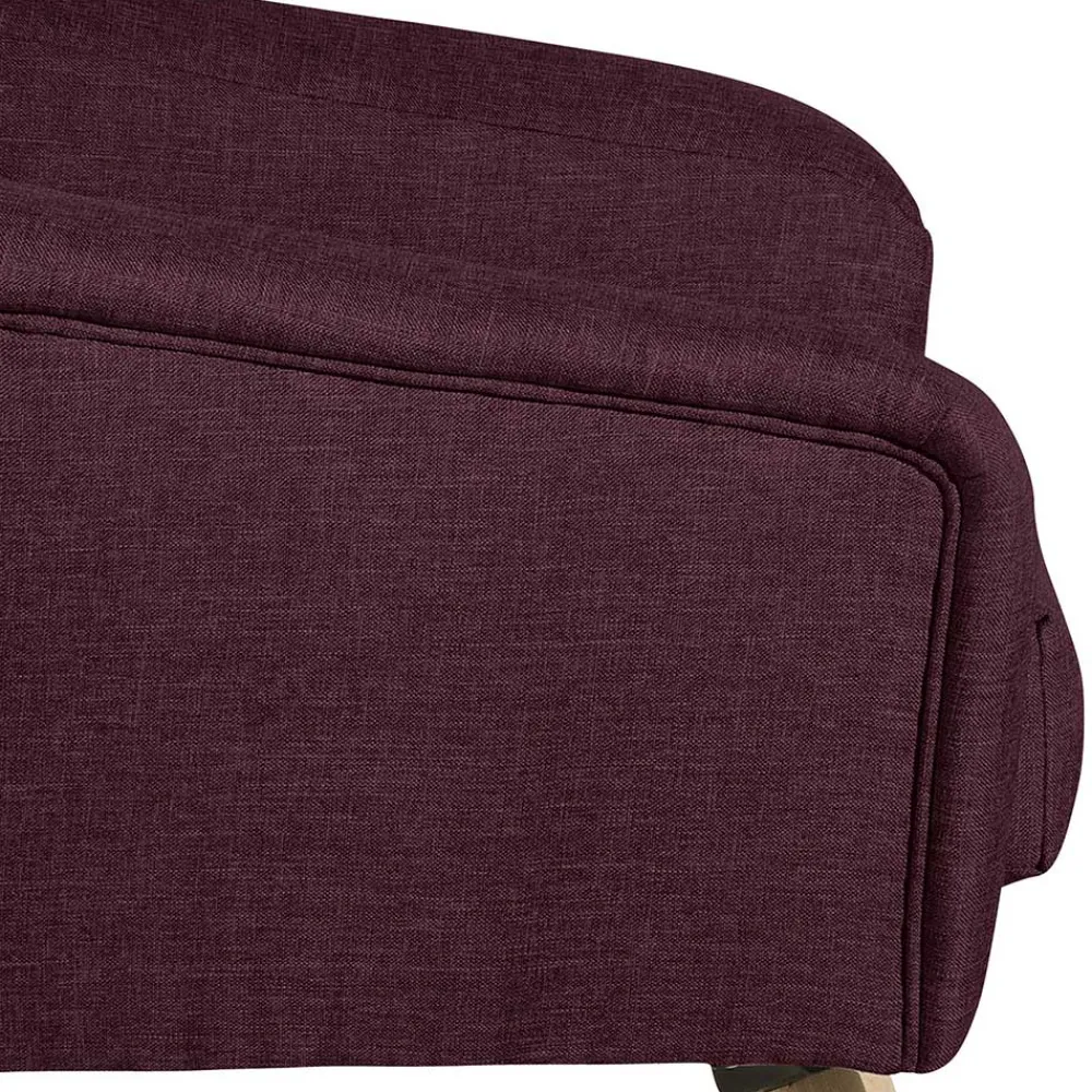 Wohnen Retro Möbel|Sessel & Hocker*Stoffsessel in Bordeaux Rot - Holdin