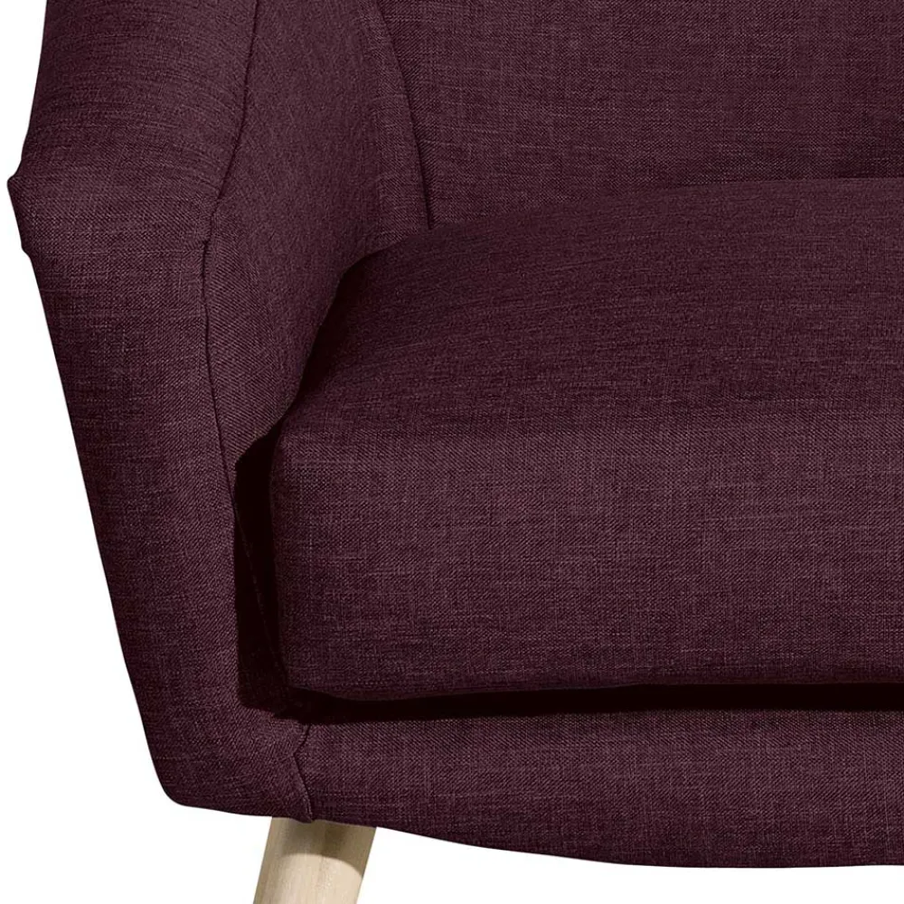 Wohnen Retro Möbel|Sessel & Hocker*Stoffsessel in Bordeaux Rot - Holdin