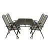 Wohnen Streckmetall Gartentisch mit 4 Klappstühlen - Postumo (fünfteilig)