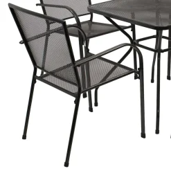 Wohnen Streckmetall Tischgruppe in Anthrazit - Comanos (fünfteilig)