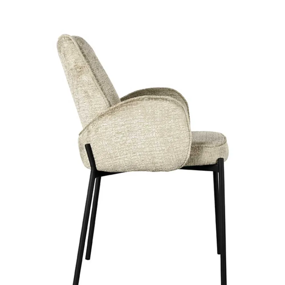 Wohnen Struktursamt Polsterstuhl in Beige - Celona (2er Set)