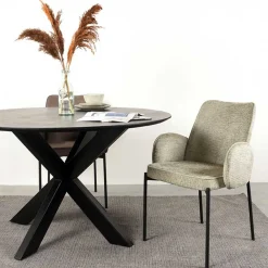 Wohnen Struktursamt Polsterstuhl in Beige - Celona (2er Set)