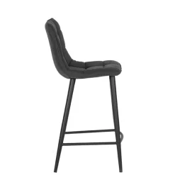 Wohnen Barhocker|Hocker*Strukturstoff Barstühle in Anthrazit - Gastruna (2er Set)