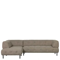 Wohnen Schwarze Möbel|Braune Möbel*Strukturstoff Eckcouch in Hellbraun - Hyponios