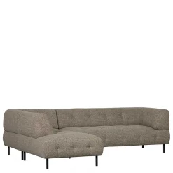 Wohnen Schwarze Möbel|Braune Möbel*Strukturstoff Eckcouch in Hellbraun - Hyponios