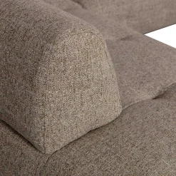 Wohnen Schwarze Möbel|Braune Möbel*Strukturstoff Eckcouch in Hellbraun - Hyponios