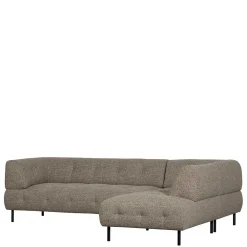 Wohnen Schwarze Möbel|Braune Möbel*Strukturstoff Eckcouch in Hellbraun - Hyponios