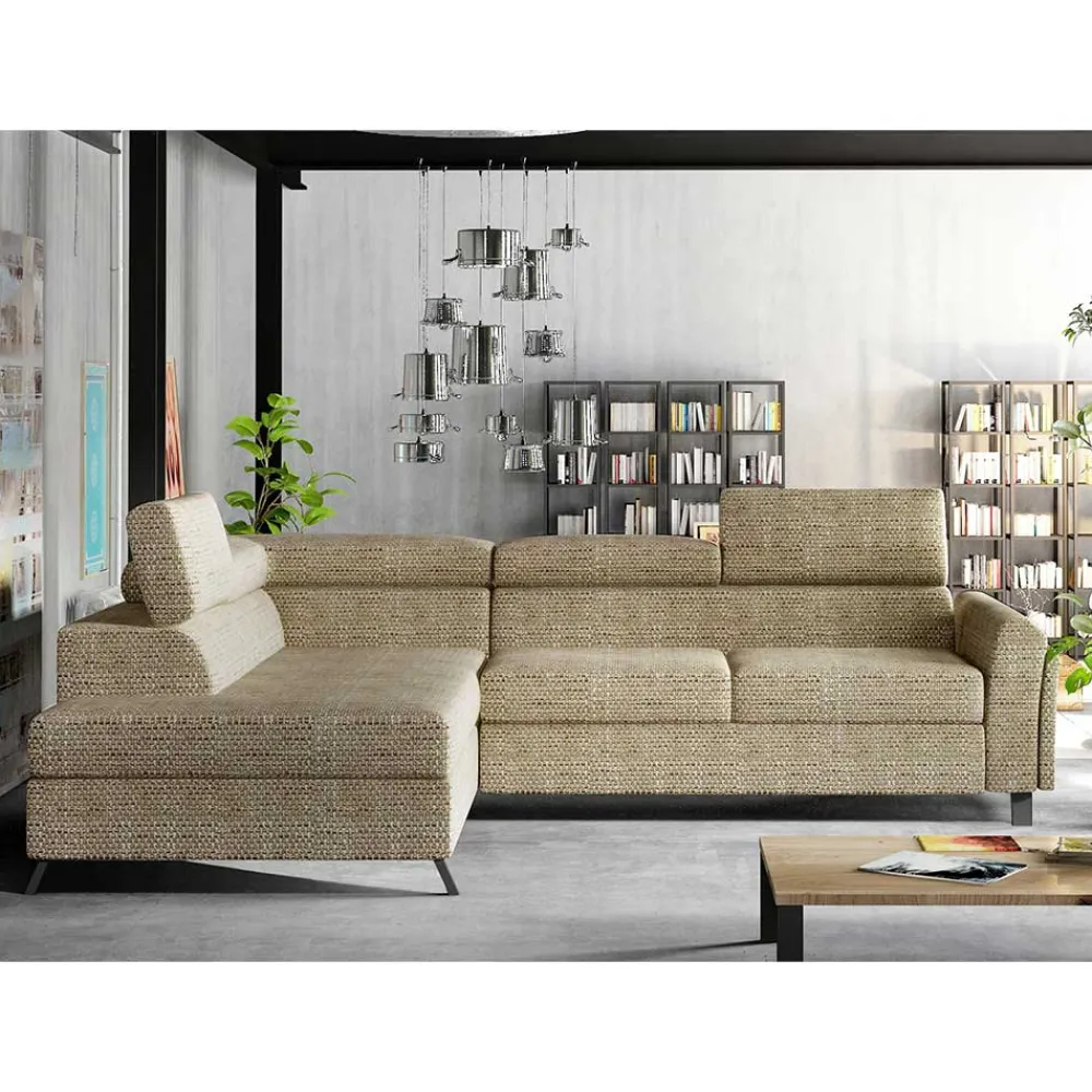 Wohnen Sofas|Sofa*Strukturstoff Polsterecke in Beige - Jimis