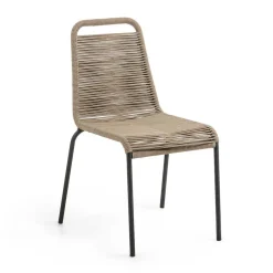 Wohnen Rattanmöbel*Stuhl aus Kordelgeflecht in Hellbraun - Fedora (4er Set)