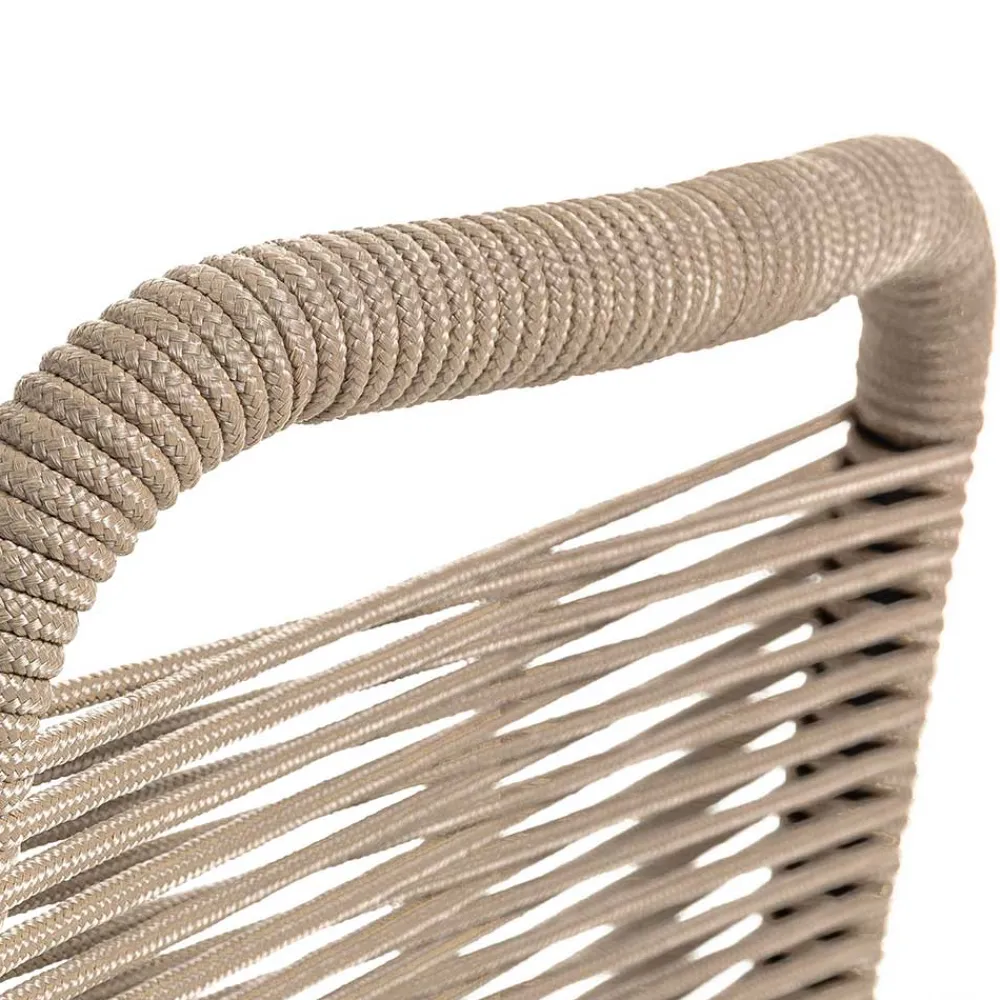 Wohnen Rattanmöbel*Stuhl aus Kordelgeflecht in Hellbraun - Fedora (4er Set)