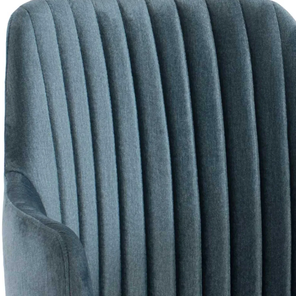 Wohnen Wohnzimmerstühle|Designermöbel*Stuhl mit Armlehnen in Blau Webstoff - Romance